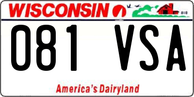 WI license plate 081VSA
