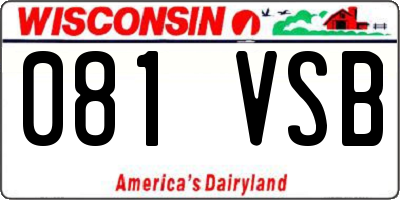 WI license plate 081VSB