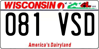 WI license plate 081VSD