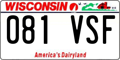 WI license plate 081VSF