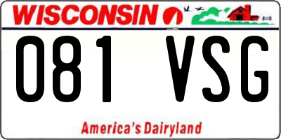 WI license plate 081VSG