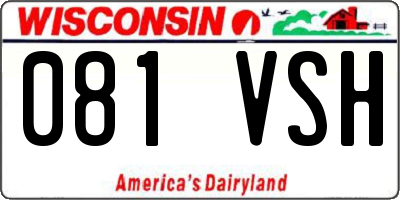 WI license plate 081VSH