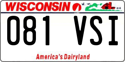 WI license plate 081VSI