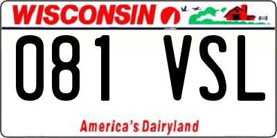 WI license plate 081VSL