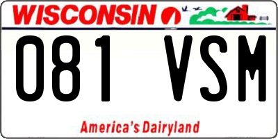 WI license plate 081VSM