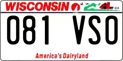 WI license plate 081VSO