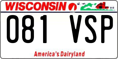 WI license plate 081VSP