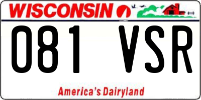 WI license plate 081VSR