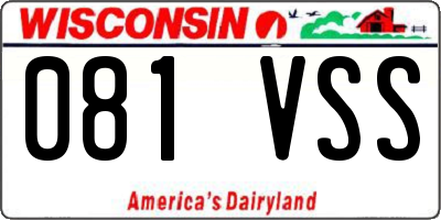 WI license plate 081VSS