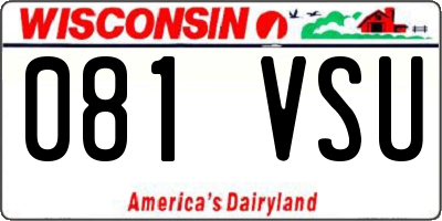 WI license plate 081VSU
