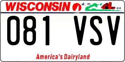 WI license plate 081VSV