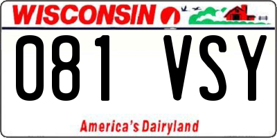 WI license plate 081VSY