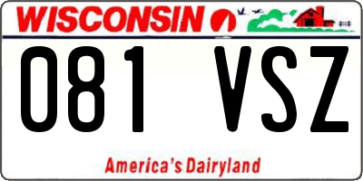 WI license plate 081VSZ