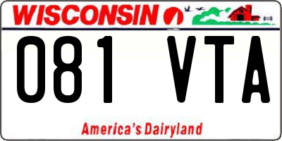 WI license plate 081VTA