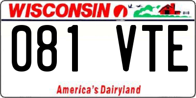 WI license plate 081VTE