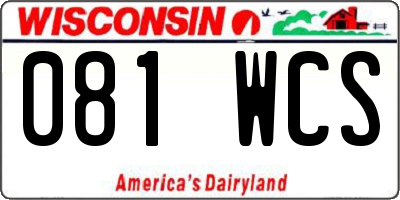 WI license plate 081WCS