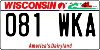 WI license plate 081WKA