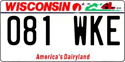 WI license plate 081WKE