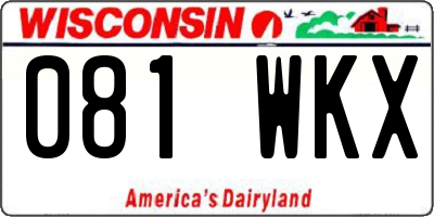 WI license plate 081WKX