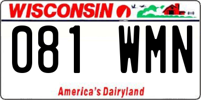 WI license plate 081WMN