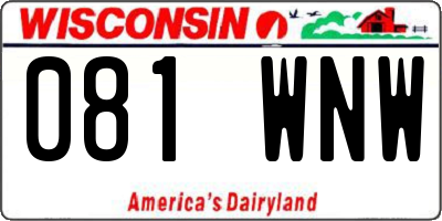 WI license plate 081WNW