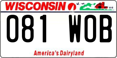 WI license plate 081WOB