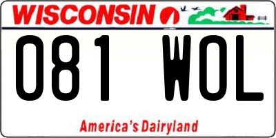 WI license plate 081WOL