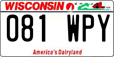 WI license plate 081WPY