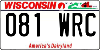 WI license plate 081WRC