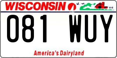 WI license plate 081WUY