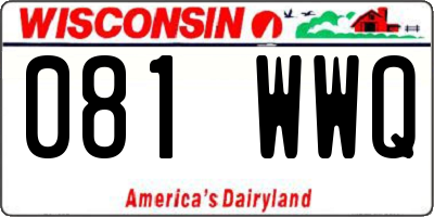 WI license plate 081WWQ