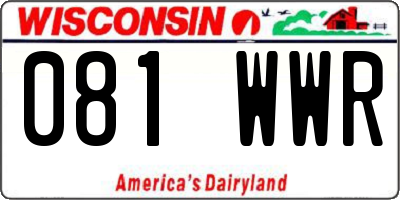 WI license plate 081WWR