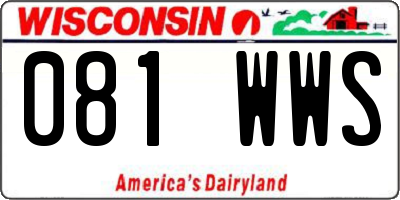 WI license plate 081WWS