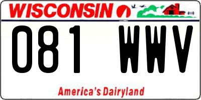 WI license plate 081WWV