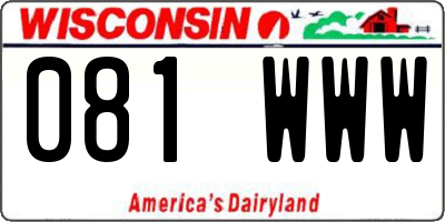 WI license plate 081WWW