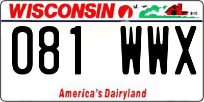 WI license plate 081WWX