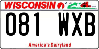 WI license plate 081WXB