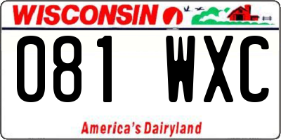WI license plate 081WXC