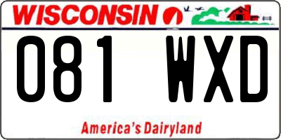 WI license plate 081WXD