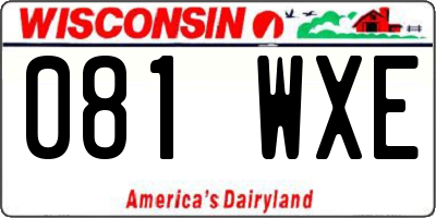 WI license plate 081WXE