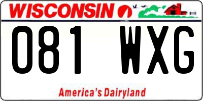 WI license plate 081WXG