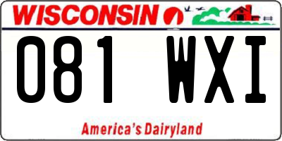 WI license plate 081WXI