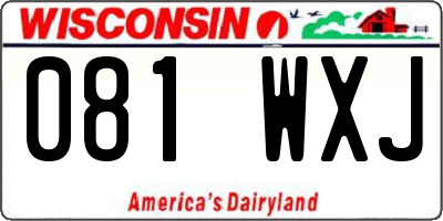 WI license plate 081WXJ