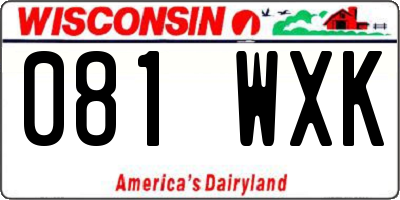 WI license plate 081WXK