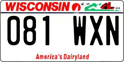 WI license plate 081WXN