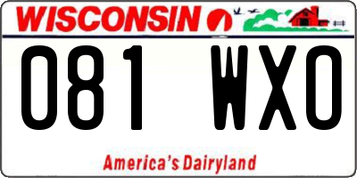 WI license plate 081WXO
