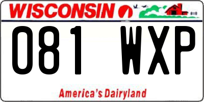 WI license plate 081WXP
