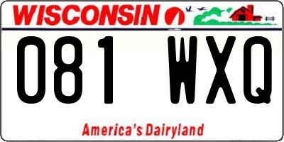 WI license plate 081WXQ