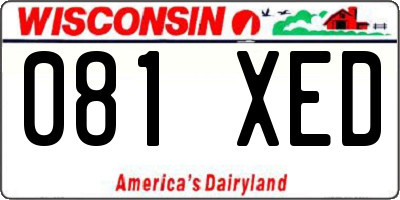 WI license plate 081XED