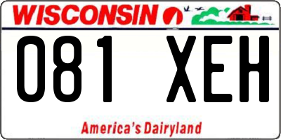 WI license plate 081XEH